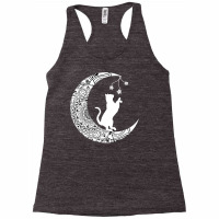 Moon Cat Playful Funny Cat Mandala Crescent Moon Witch Racerback Tank | Artistshot