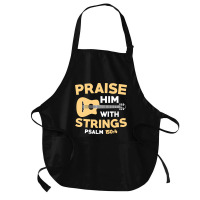 Christian Music Church Guitar Bass Jesus  Rock Gift Medium-length Apron | Artistshot