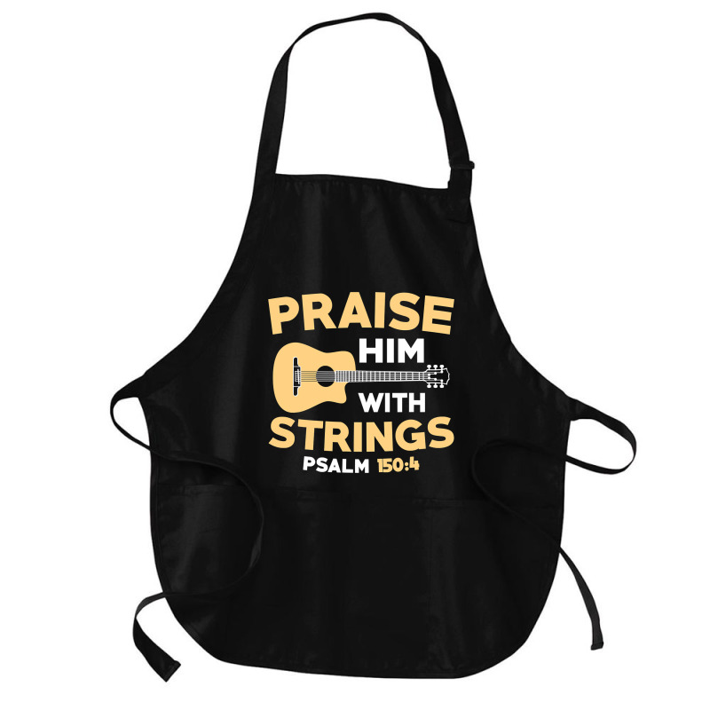 Christian Music Church Guitar Bass Jesus  Rock Gift Medium-length Apron | Artistshot