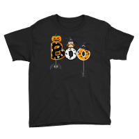 Halloween Boo Owl With Witch Hat Spiders Boys Girls Kids Youth Tee | Artistshot