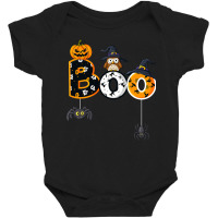 Halloween Boo Owl With Witch Hat Spiders Boys Girls Kids Baby Bodysuit | Artistshot