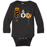 Halloween Boo Owl With Witch Hat Spiders Boys Girls Kids Long Sleeve Baby Bodysuit | Artistshot