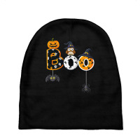 Halloween Boo Owl With Witch Hat Spiders Boys Girls Kids Baby Beanies | Artistshot