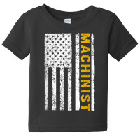 Machinist Us Flag Distressed Machining Lathe Milling Turning T Shirt Baby Tee | Artistshot