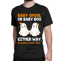 Baby Shower Grandma Halloween Gender Reveal Booy Or Ghoul Classic T-shirt | Artistshot