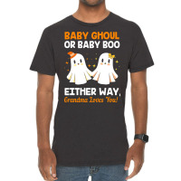 Baby Shower Grandma Halloween Gender Reveal Booy Or Ghoul Vintage T-shirt | Artistshot