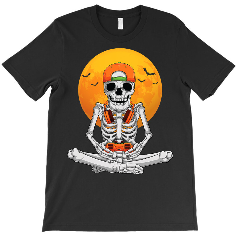 Halloween Skeleton Gamer Video Gaming Boys Men Kids Teens T-shirt | Artistshot