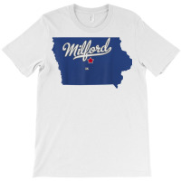 Milford Iowa Story County Ia Map T Shirt T-shirt | Artistshot