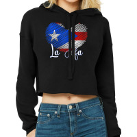 Womens Boricua Jefa Puerto Rico Heart Flag Boricua Mom Mothers Day Cropped Hoodie | Artistshot