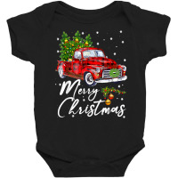 Merry Christmas Vintage Wagon Red Truck Pajama Family Party T Shirt Baby Bodysuit | Artistshot