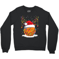 Christmas Basketball Reindeer Funny Santa Hat Xmas Kids Crewneck Sweatshirt | Artistshot