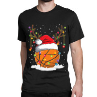 Christmas Basketball Reindeer Funny Santa Hat Xmas Kids Classic T-shirt | Artistshot