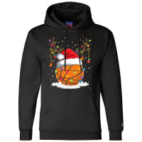 Christmas Basketball Reindeer Funny Santa Hat Xmas Kids Champion Hoodie | Artistshot