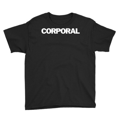 Corporal Insignia Text Apparel U.s Military T Shirt Youth Tee Designed By Hollymurraygeric