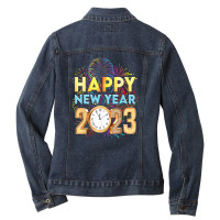 Happy New Year 2023 New Years Eve Party Countdown 2023 Gifts Ladies Denim Jacket | Artistshot