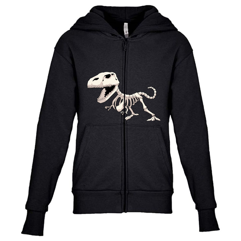 Dinosaur Skeleton Paleontology Youth Zipper Hoodie by Box Bingham | Artistshot