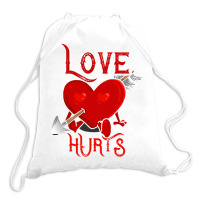 Cupid Arrow Love Hurts Valentines Day Drawstring Bags | Artistshot