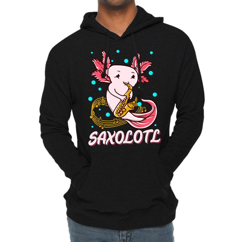 Saxolotl Sax Playing Axolotl Pun Walking Fish-ntnmd Lightweight Hoodie | Artistshot