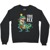 Christmas Dinosaur Tree Rex Pajamas Men Boys Xmas Lights Crewneck Sweatshirt | Artistshot