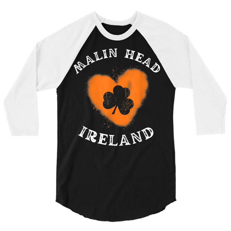 Malin Head Shamrock Gaelic Football And Hurling Vintage T Shirt 3/4 Sleeve Shirt by marge3nstbo | Artistshot