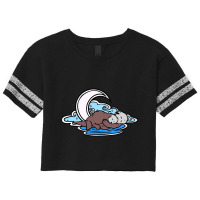 Snoozy Moonlit Otter Scorecard Crop Tee | Artistshot