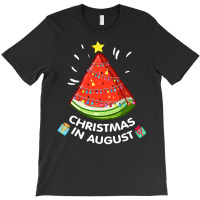 Christmas In August Watermelon Santa Summer Tree T-shirt | Artistshot