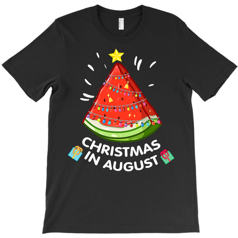 Christmas In August Watermelon Santa Summer Tree T-Shirt by ElizabethAtist | Artistshot