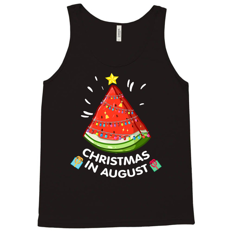 Christmas In August Watermelon Santa Summer Tree Tank Top by ElizabethAtist | Artistshot