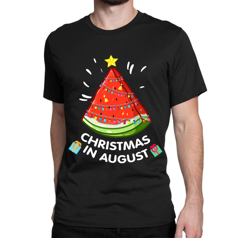 Christmas In August Watermelon Santa Summer Tree Classic T-shirt by ElizabethAtist | Artistshot