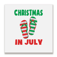 Christmas In July Flip Flop Xmas In July Decorations Party Metal Print Square | Artistshot