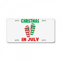 Christmas In July Flip Flop Xmas In July Decorations Party License Plate | Artistshot