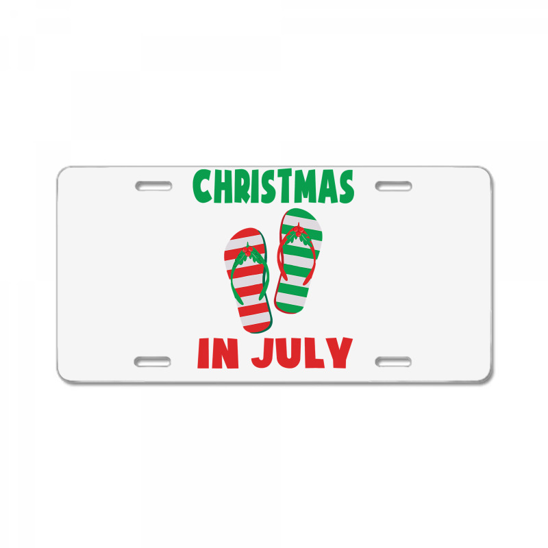 Christmas In July Flip Flop Xmas In July Decorations Party License Plate | Artistshot