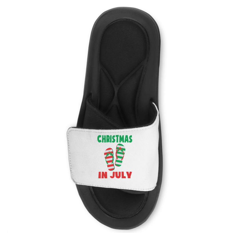 Christmas In July Flip Flop Xmas In July Decorations Party Slide Sandal | Artistshot