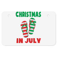 Christmas In July Flip Flop Xmas In July Decorations Party Atv License Plate | Artistshot