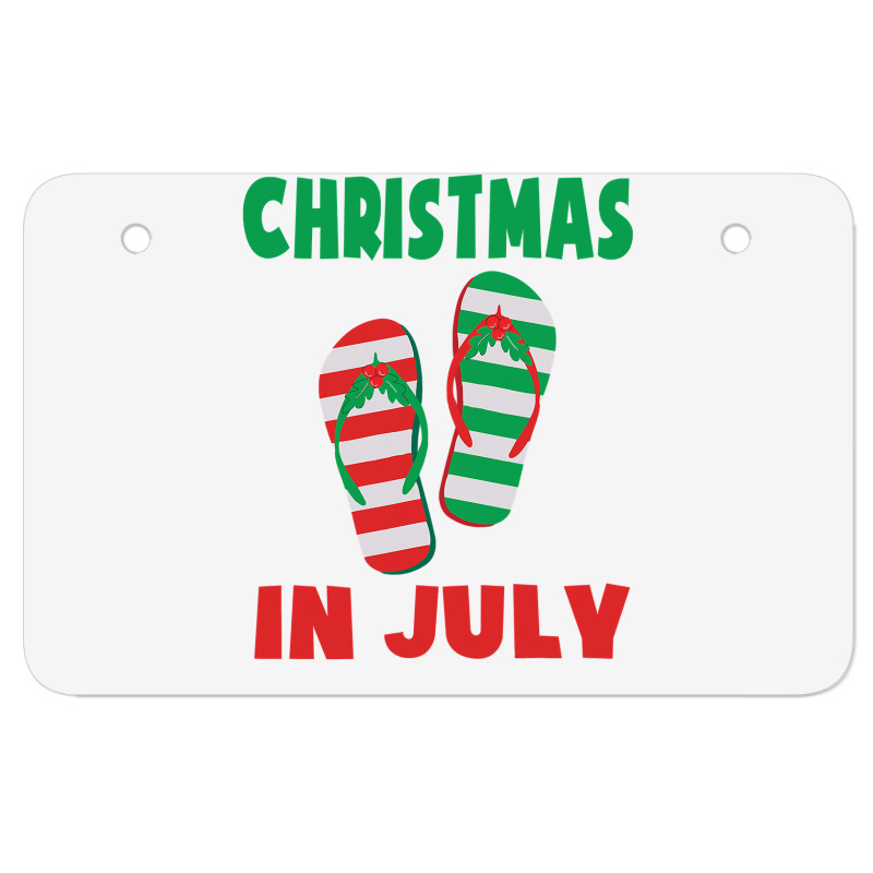 Christmas In July Flip Flop Xmas In July Decorations Party Atv License Plate | Artistshot