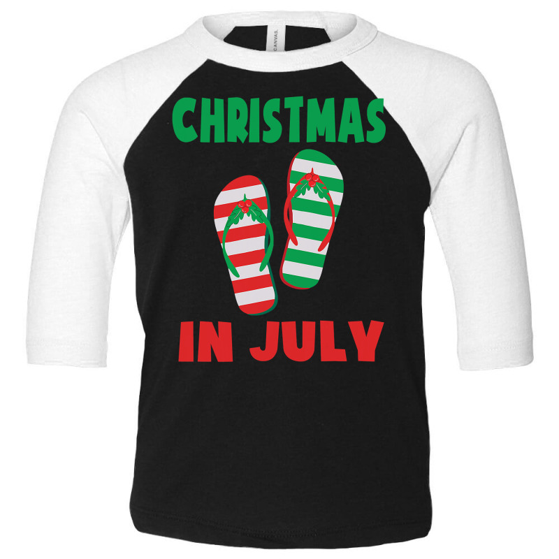 Christmas In July Flip Flop Xmas In July Decorations Party Toddler 3/4 Sleeve Tee | Artistshot