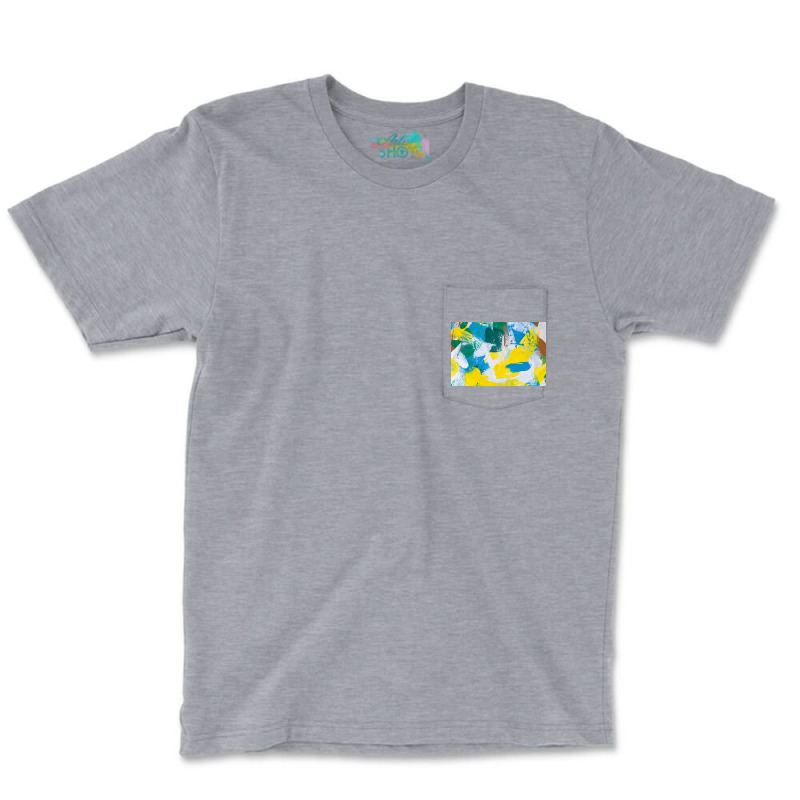 Yellow Paint Textured Pocket T-Shirt by ElaineABernard | Artistshot