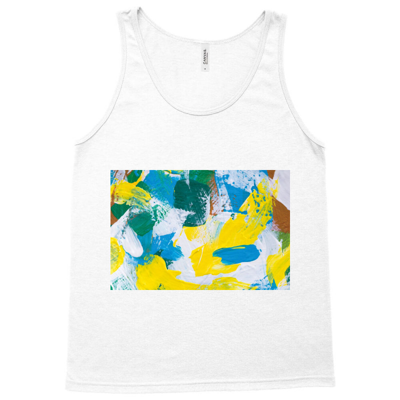 Yellow Paint Textured Tank Top by ElaineABernard | Artistshot