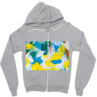 Yellow Paint Textured Zipper Hoodie | Artistshot