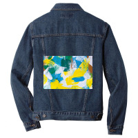 Yellow Paint Textured Men Denim Jacket | Artistshot