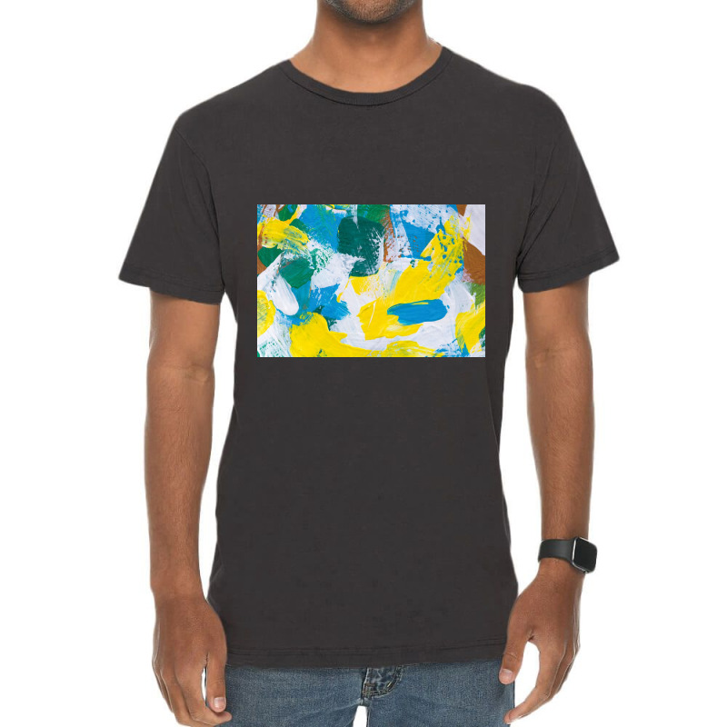 Yellow Paint Textured Vintage T-Shirt by ElaineABernard | Artistshot