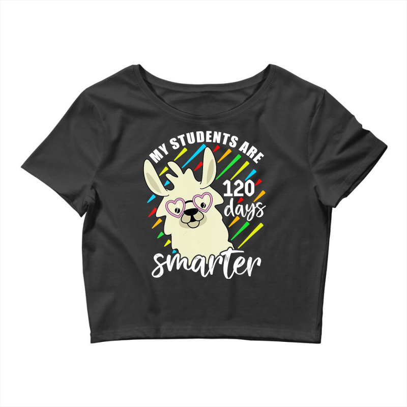 Womens My Students Are 120 Days Smarter Prek Teacher Llama Lovers Vnec Crop Top by Davidartist | Artistshot