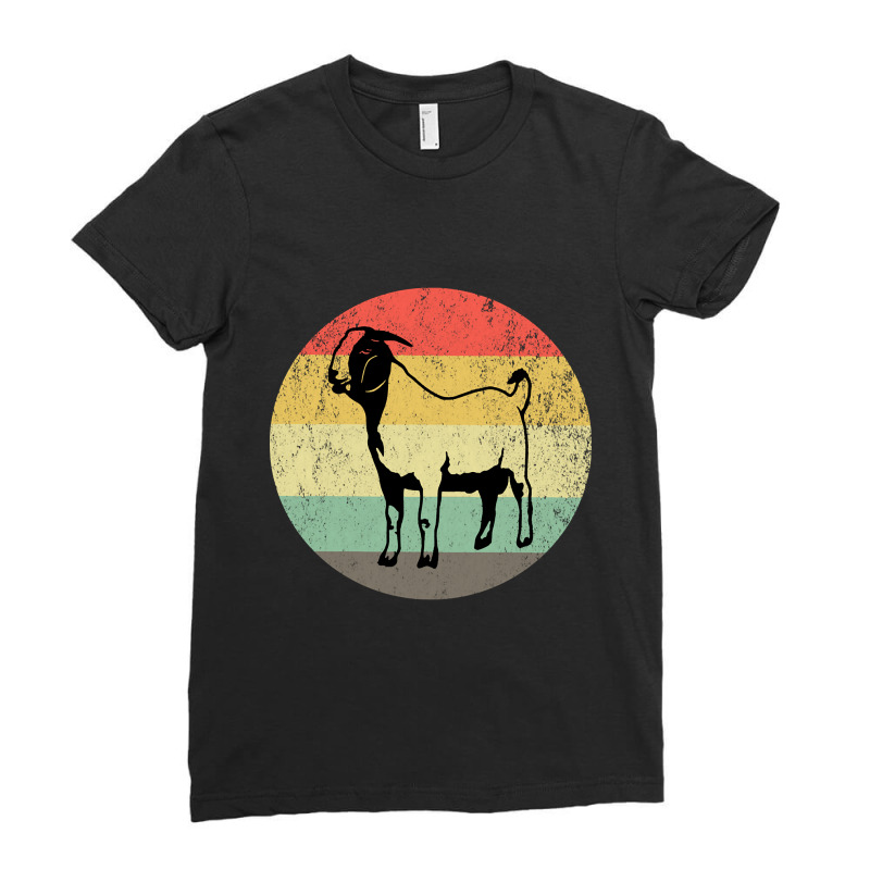 Vintage Sunset Goat Ladies Fitted T-Shirt by Sierra Dennis | Artistshot