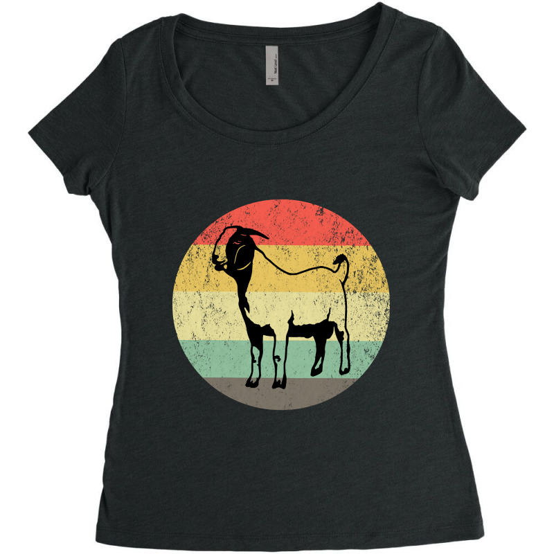 Vintage Sunset Goat Women's Triblend Scoop T-shirt by Sierra Dennis | Artistshot