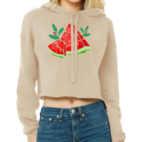 Christmas Watermelon Tropical Summer Christmas In July Cropped Hoodie | Artistshot