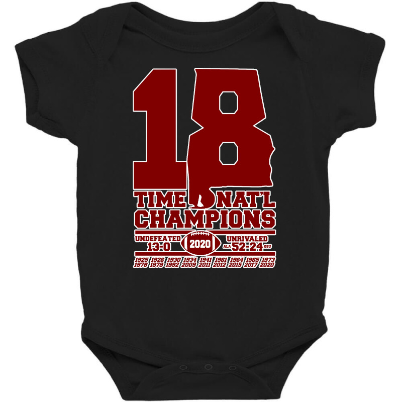 Alabama 18 Time Champions Baby Bodysuit by oatesorlandoi9eepf | Artistshot