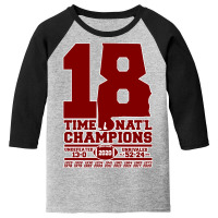 Alabama 18 Time Champions Youth 3/4 Sleeve | Artistshot