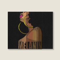 Melanin Drippin Beautiful Afro Woman Black History Feb Gift Landscape Canvas Print | Artistshot