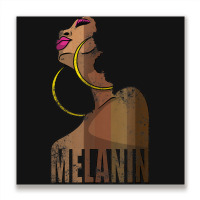 Melanin Drippin Beautiful Afro Woman Black History Feb Gift Metal Print Square | Artistshot