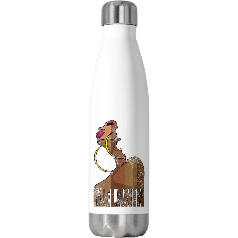 Melanin Drippin Beautiful Afro Woman Black History Feb Gift Stainless Steel Water Bottle | Artistshot